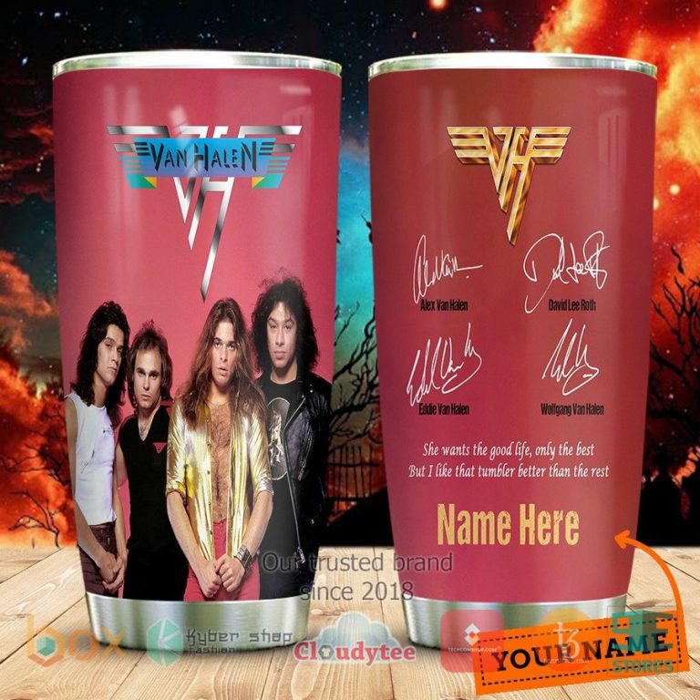 personalized van halen band signature she wants the good life tumbler 1 4183