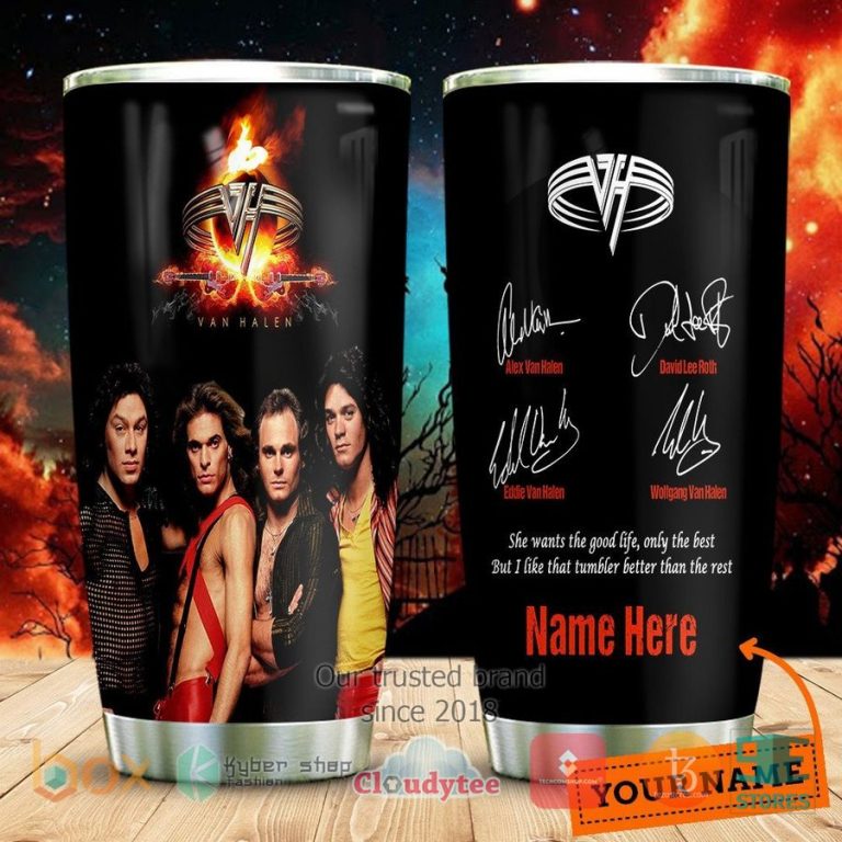 personalized van halen signature she wants the good life tumbler 1 28098