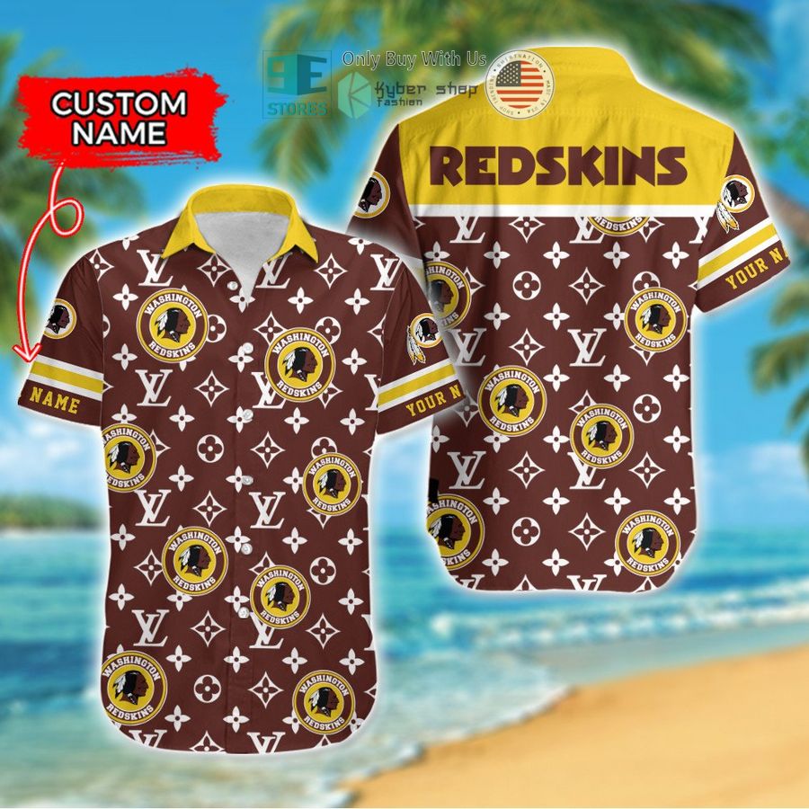 personalized washington redskins louis vuitton pattern hawaiian shirt 1 31895