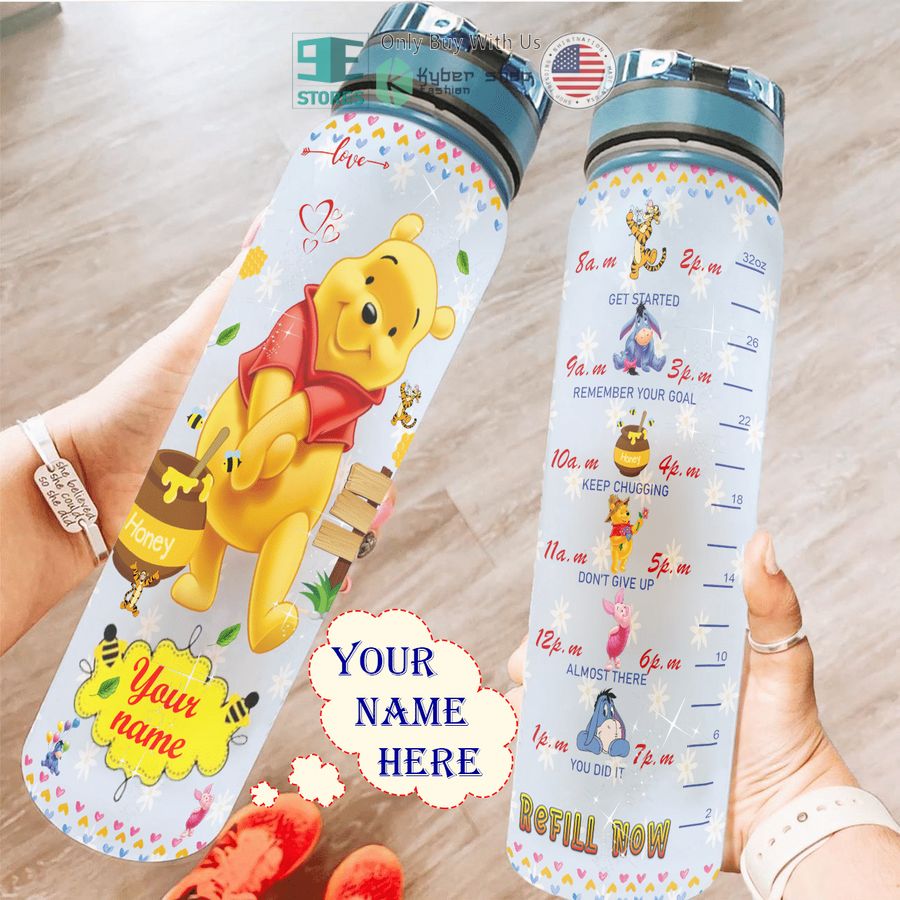 personalized winnie the pooh and friends water bottle 1 35849