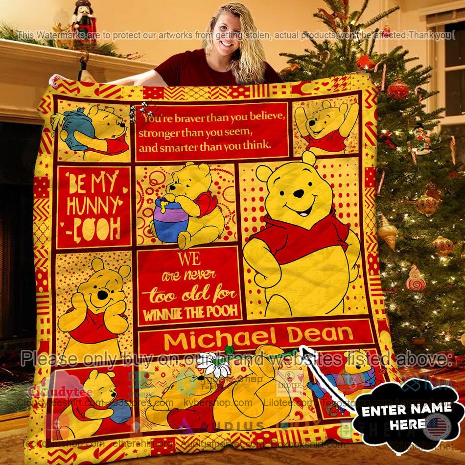 personalized winnie the pooh be my hunny pooh quilt 1 95392