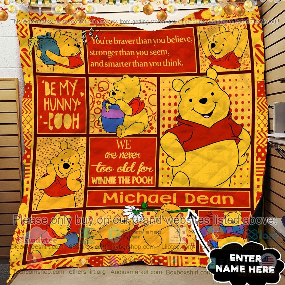 personalized winnie the pooh be my hunny pooh quilt 3 96319