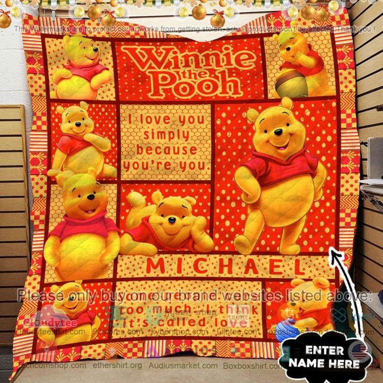 personalized winnie the pooh i love you quilt 2 21680