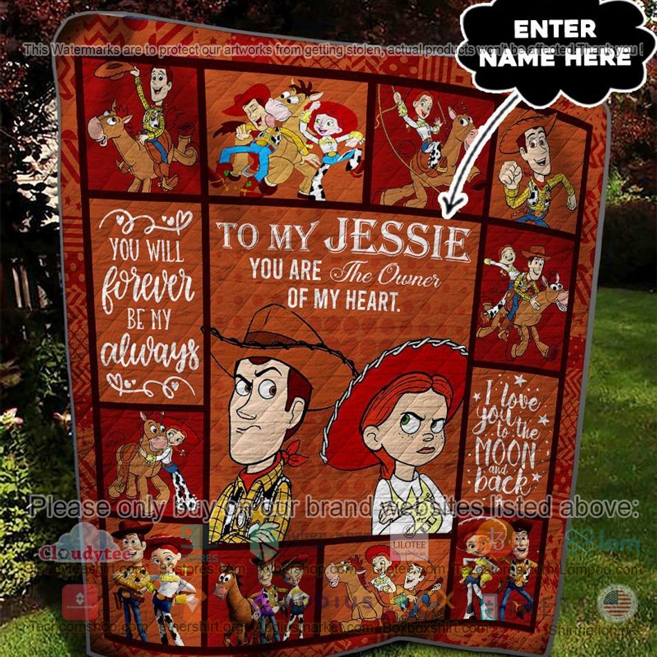 personalized woody and jessie quilt 3 66105