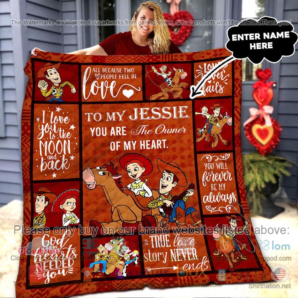personalized woody jessie true love story never ends quilt 1 4580