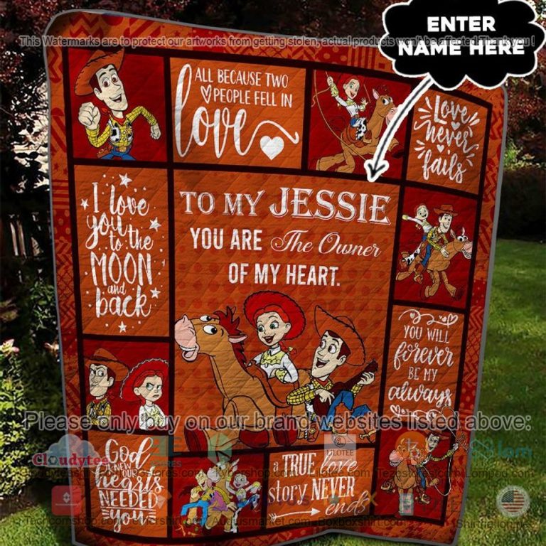 personalized woody jessie true love story never ends quilt 3 62278