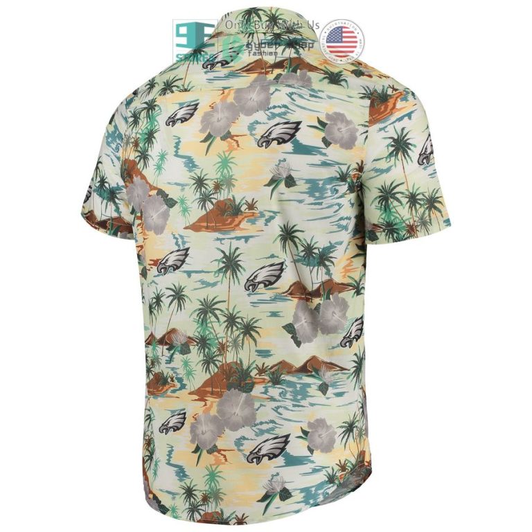 philadelphia eagles foco paradise floral cream hawaiian shirt 3 29076