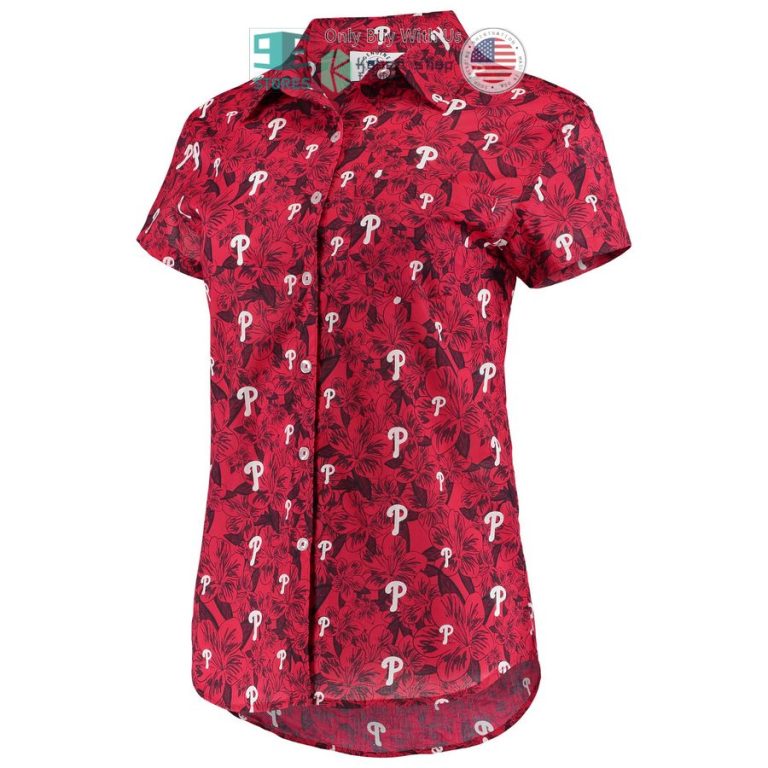 philadelphia phillies foco floral red hawaiian shirt 2 89037