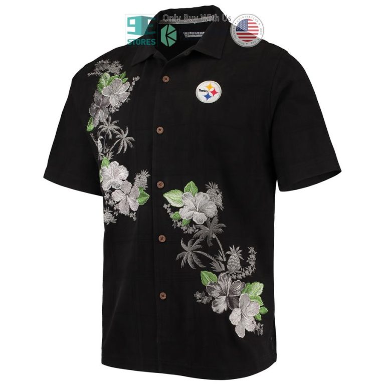 pittsburgh steelers tommy bahama azule oasis black hawaiian shirt 2 82636