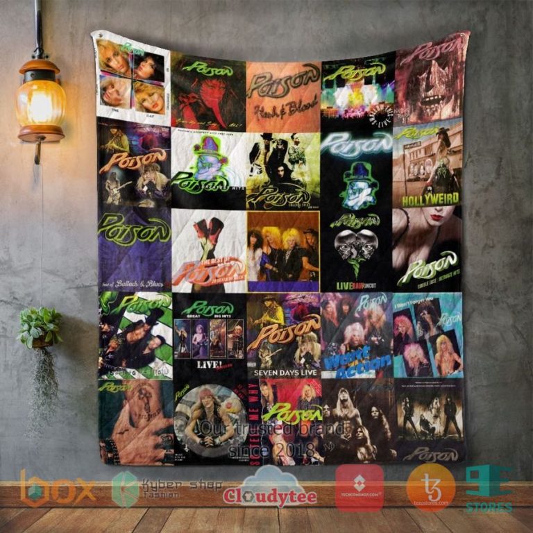 poison band album covers quilt 1 9875