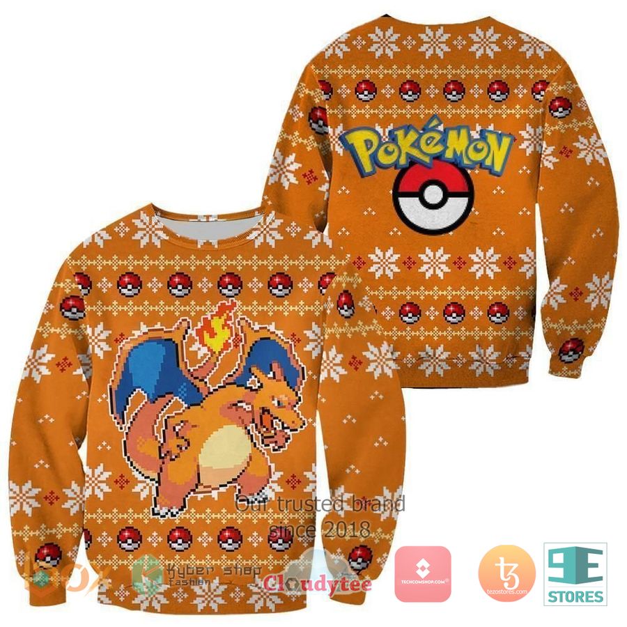 pokemon charizard ugly christmas sweater 1 98555
