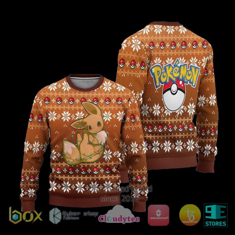 pokemon eevee anime ugly christmas sweater 3 661