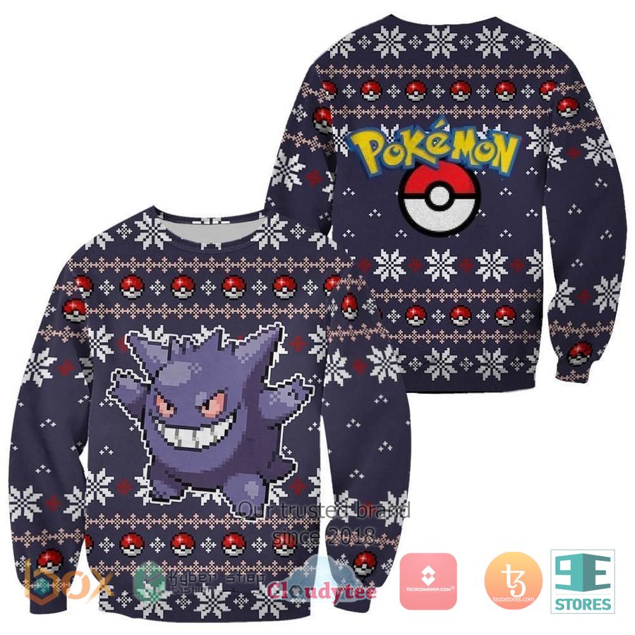 pokemon gengar ugly christmas sweater 1 47755