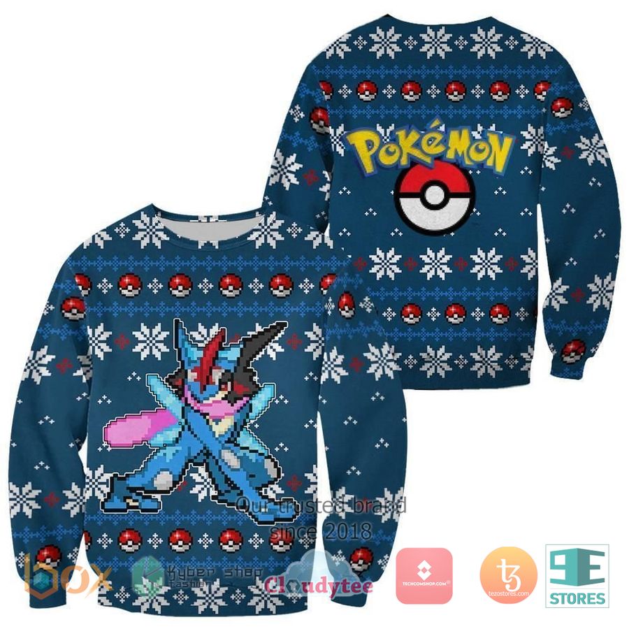 pokemon greninja ugly christmas sweater 1 77292