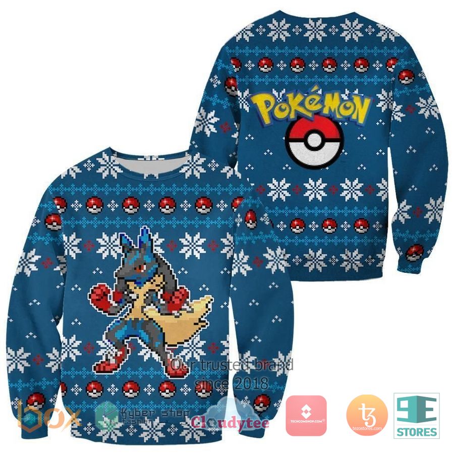pokemon lucario ugly christmas sweater 1 38271
