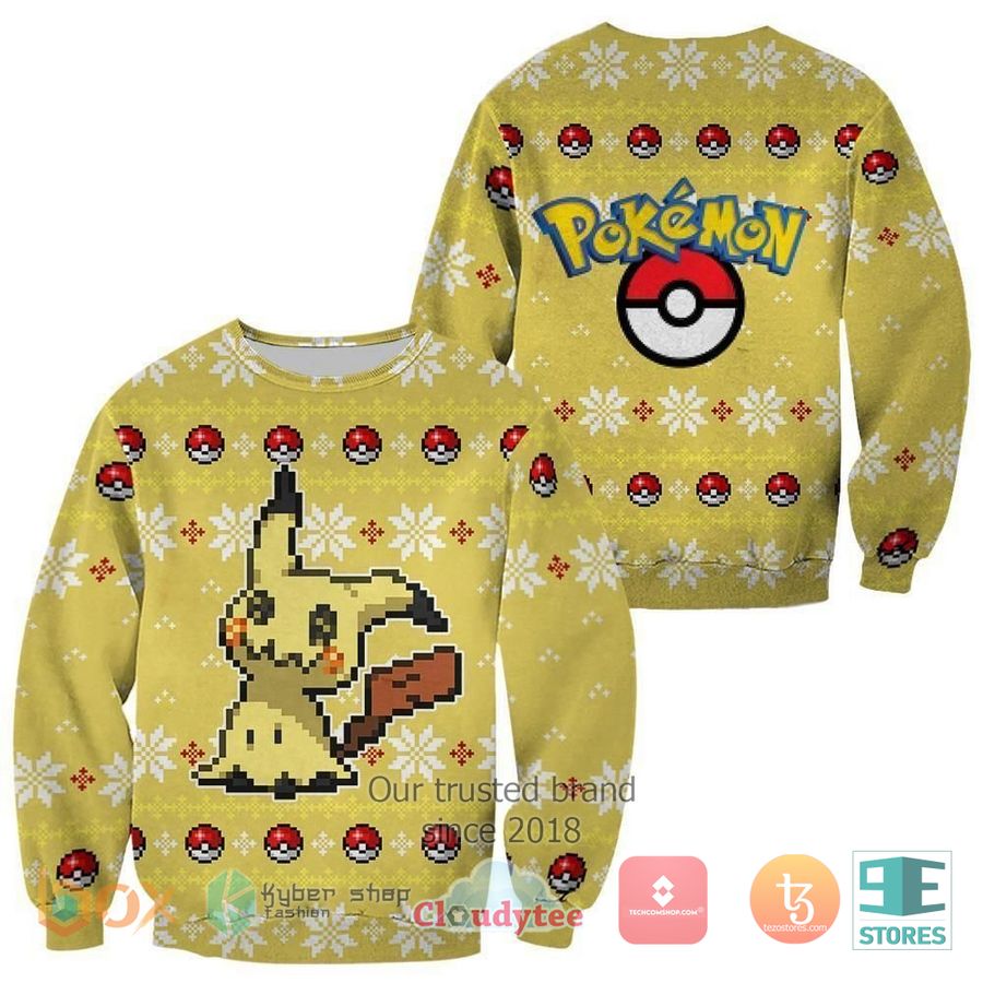pokemon mimikyu ugly christmas sweater 1 3262