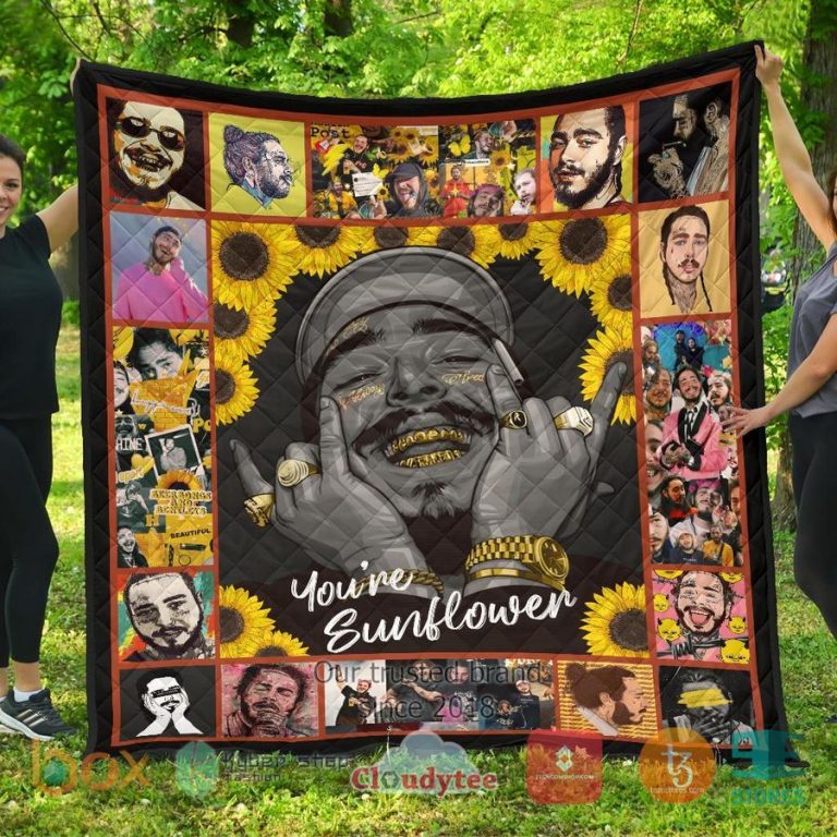 post malone you are sunflower quilt blanket 1 27259