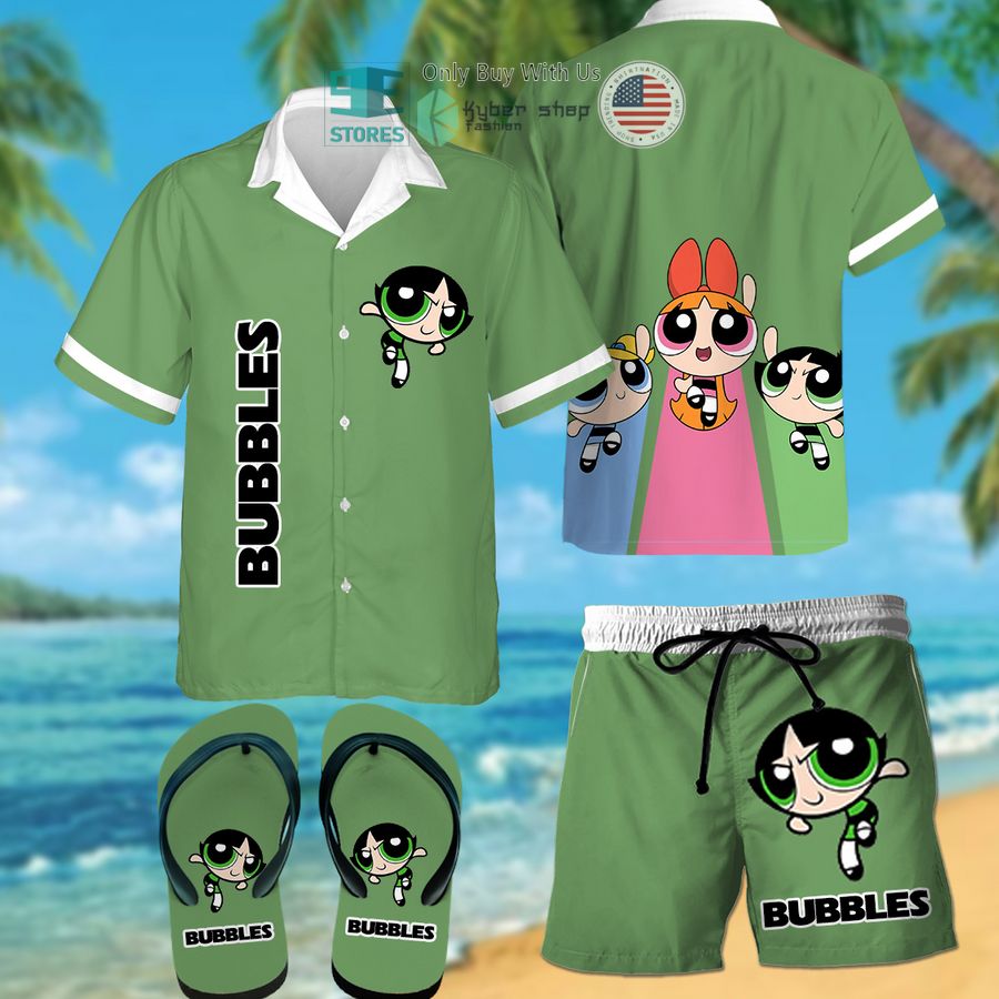 powerpuff girls bubbles hawaiian shirt shorts 1 32528