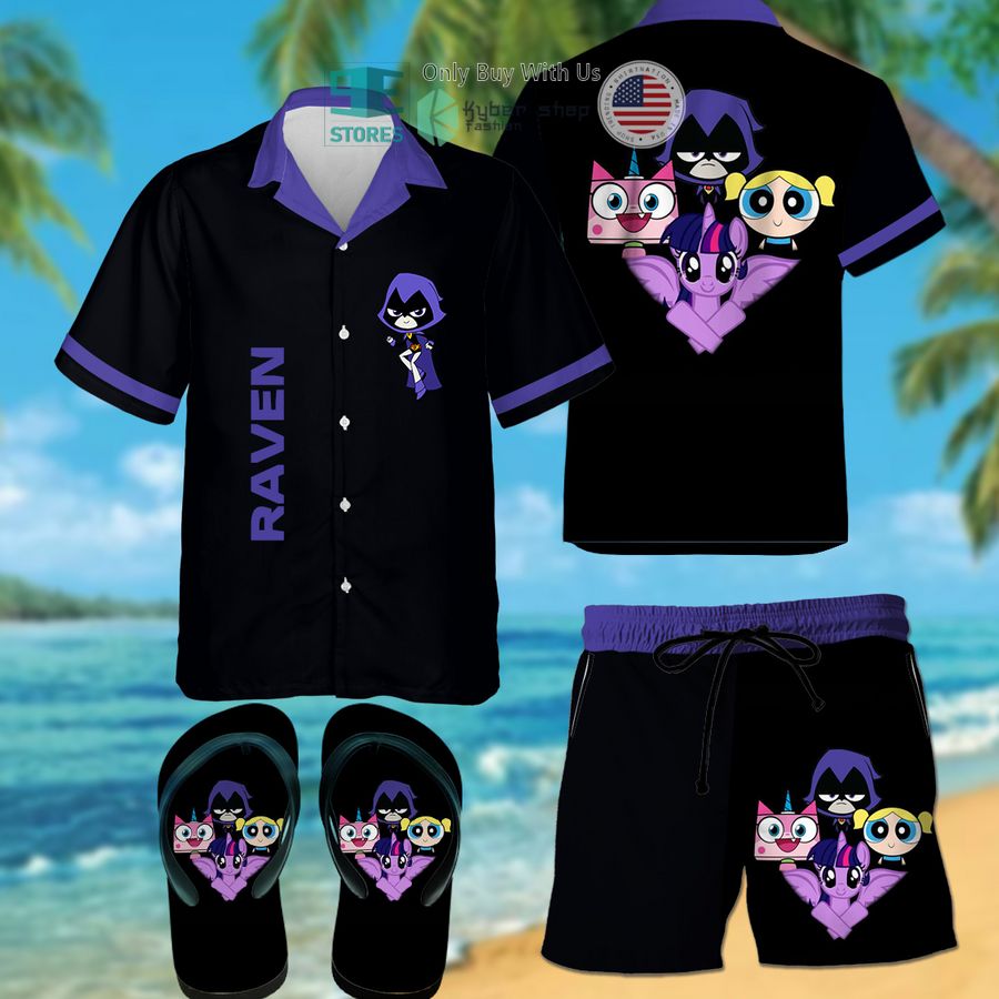 powerpuff girls raven hawaiian shirt shorts 1 22957