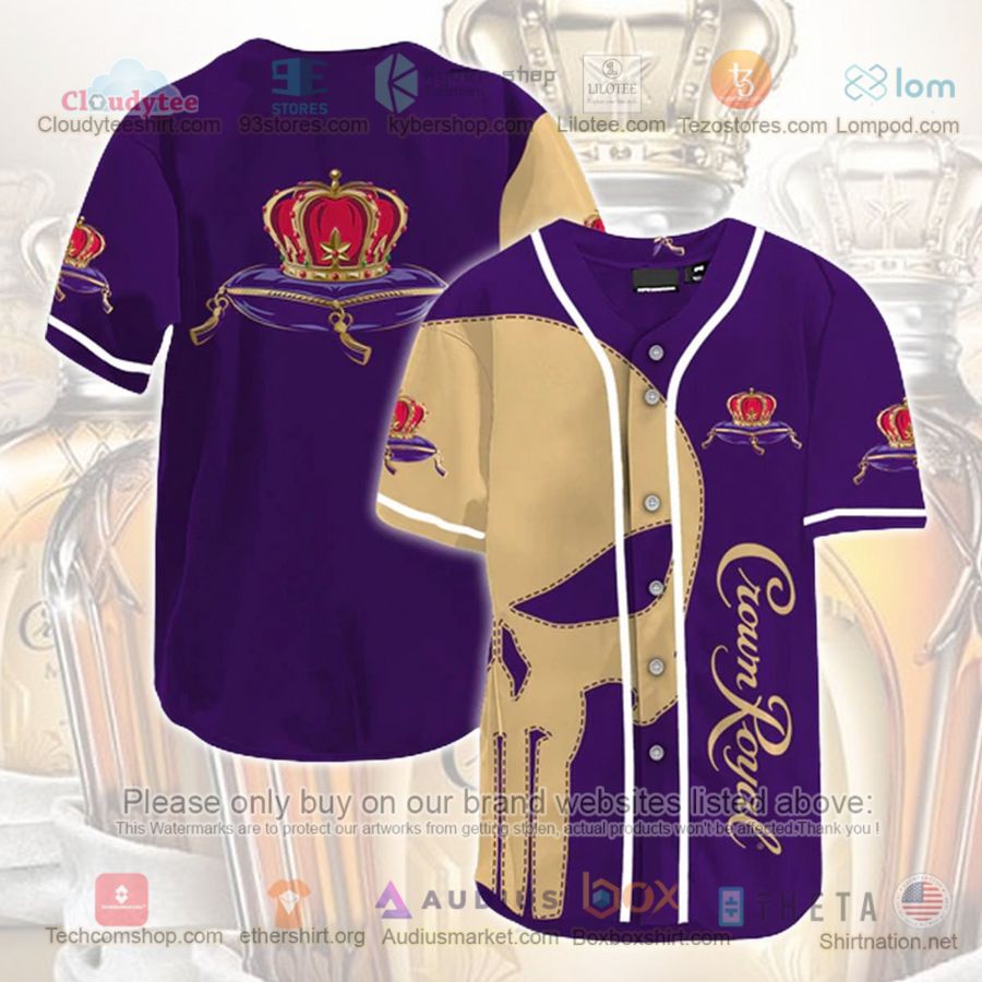 punisher skull crown royal baseball jersey 1 48931