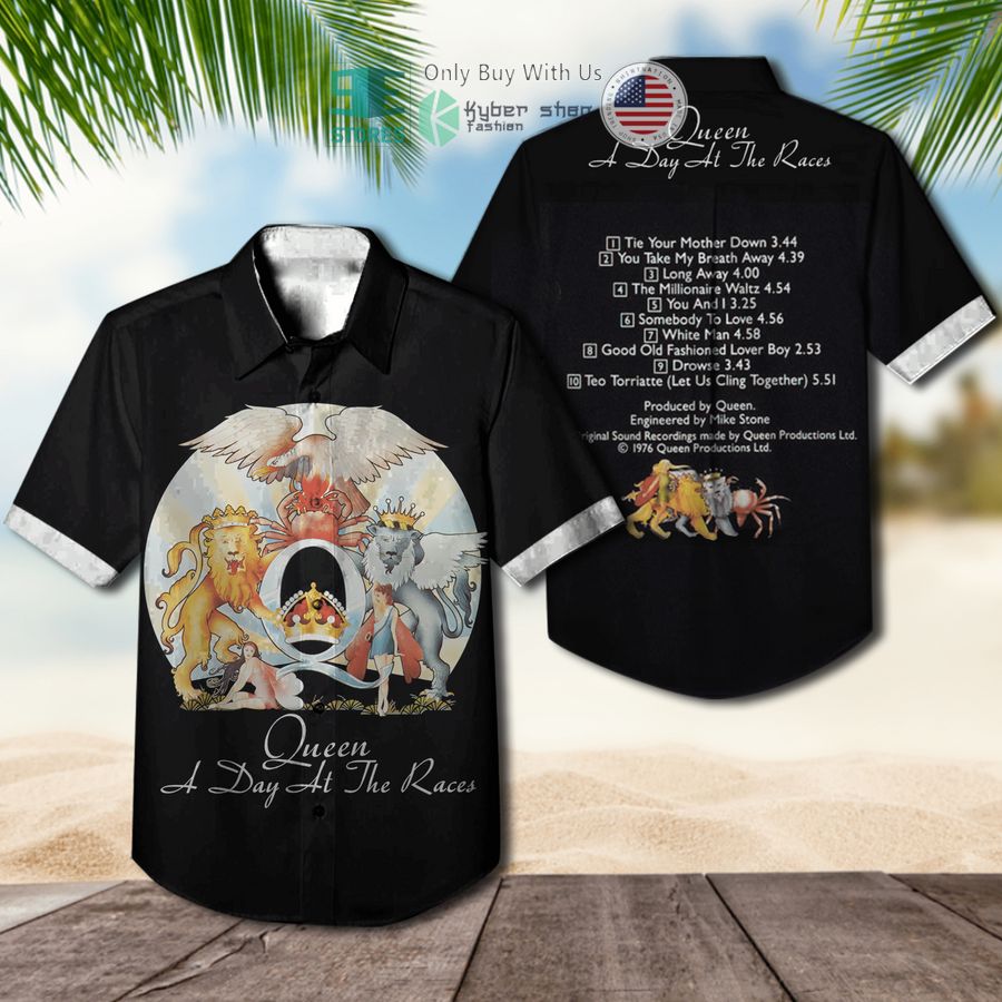 queen band a day at the races album hawaiian shirt 1 87658