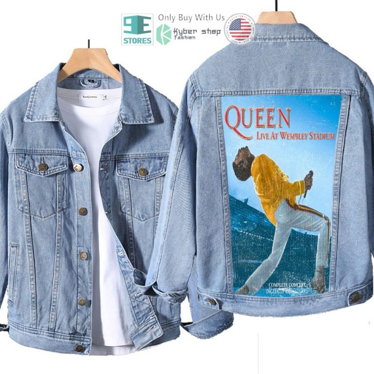 queen band live at wembley 86 album denim jacket 1 9241