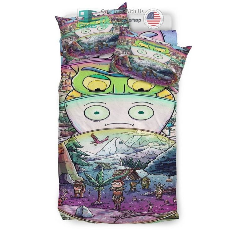 rick and morty art colorful bedding set 2 10621