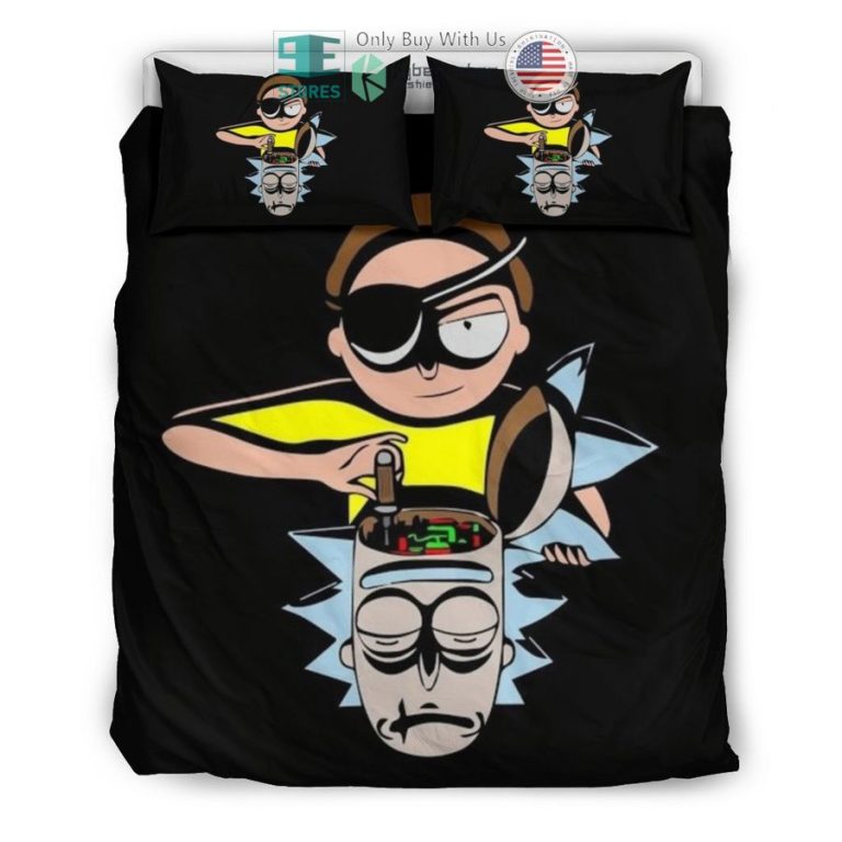 rick and morty black bedding set 3 64974