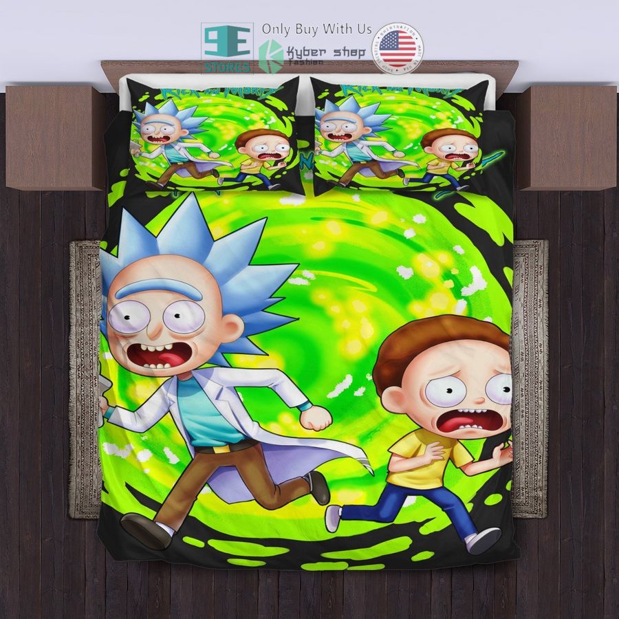 rick and morty green bedding set 1 71764