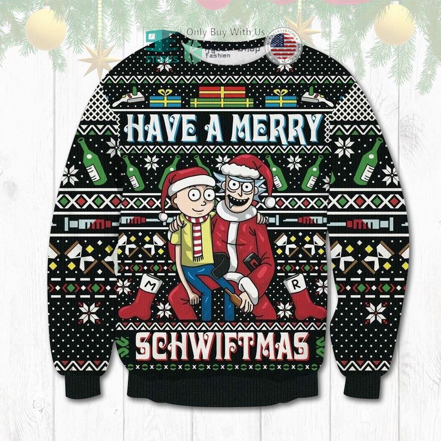 rick and morty have a merry schwiftmas sweatshirt sweater 1 52288