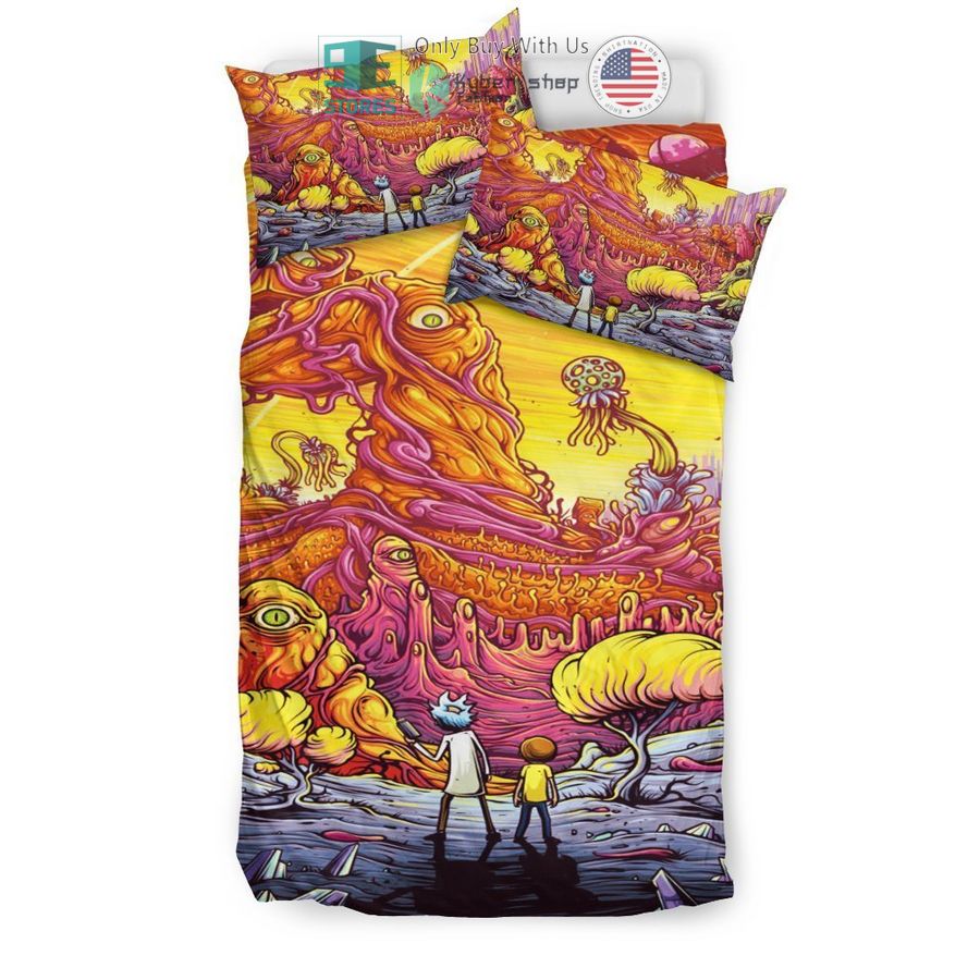 rick and morty into the rickverse puzzle bedding set 2 38781