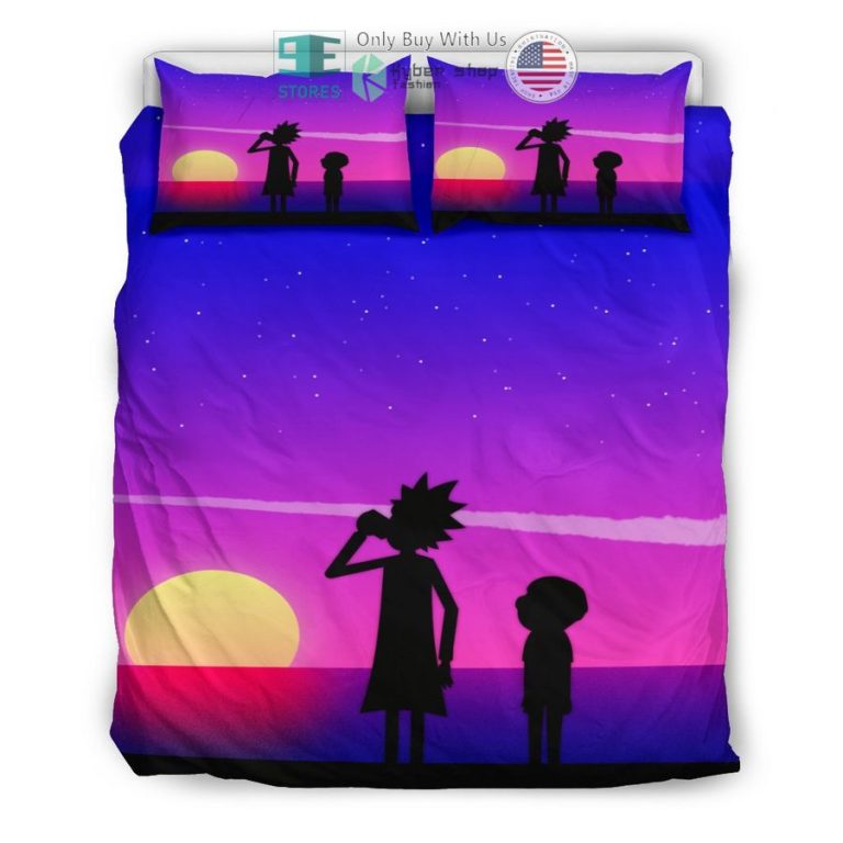 rick and morty sunet bedding set 3 5606