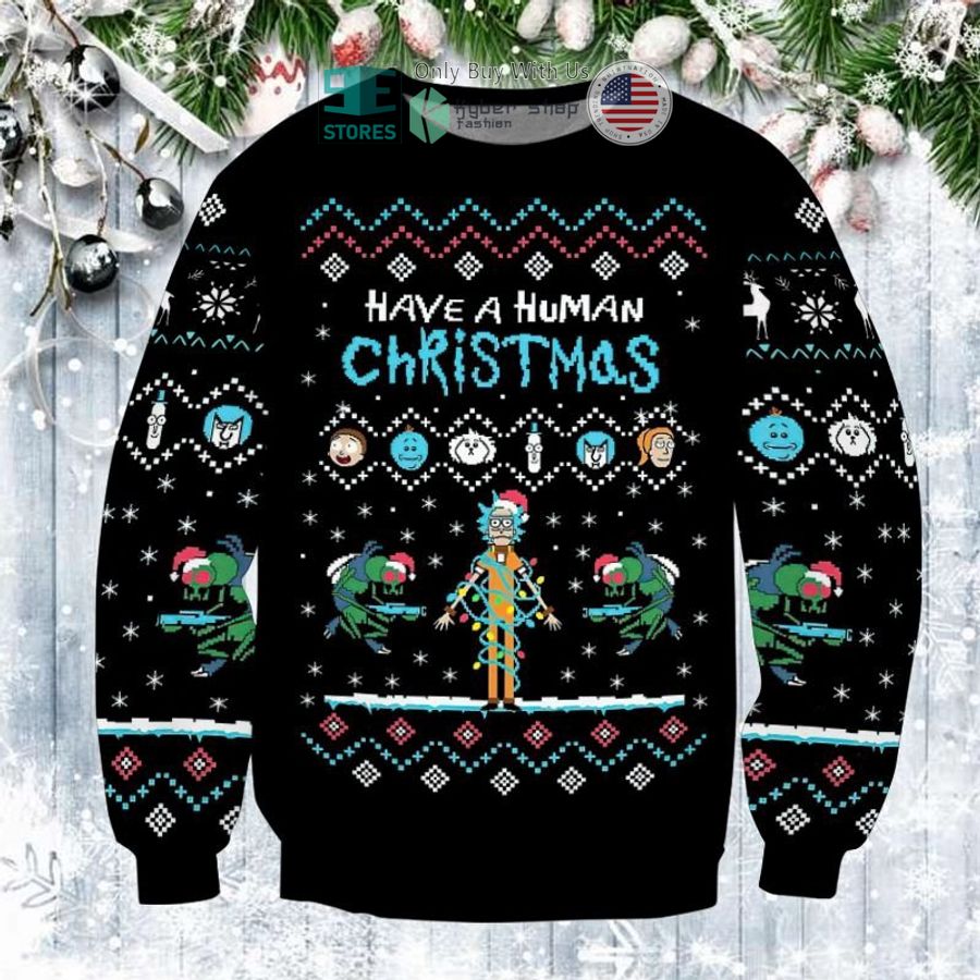 rick sanchez have a human christmas sweatshirt sweater sweater 1 24833