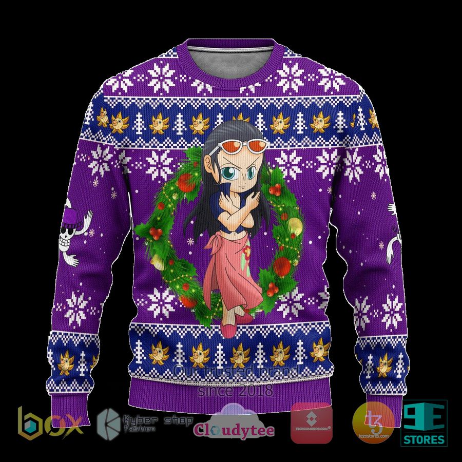 robin one piece anime ugly christmas sweater 1 44802