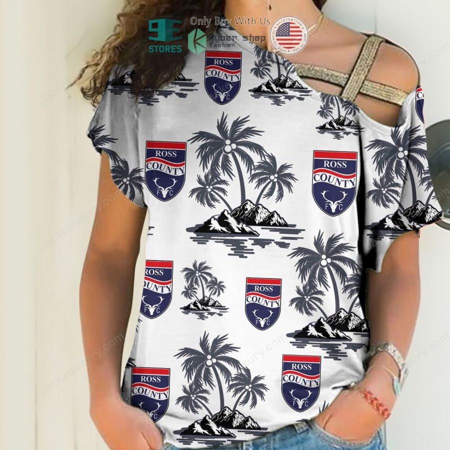 ross county football club white hawaii shirt shorts 10 61321