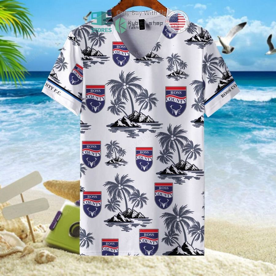 ross county football club white hawaii shirt shorts 4 47567