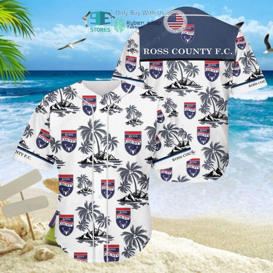 ross county football club white hawaii shirt shorts 5 71203