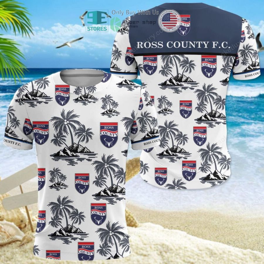 ross county football club white hawaii shirt shorts 8 6775