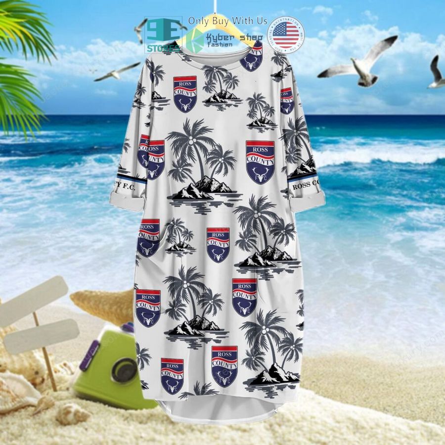 ross county football club white hawaii shirt shorts 9 56718