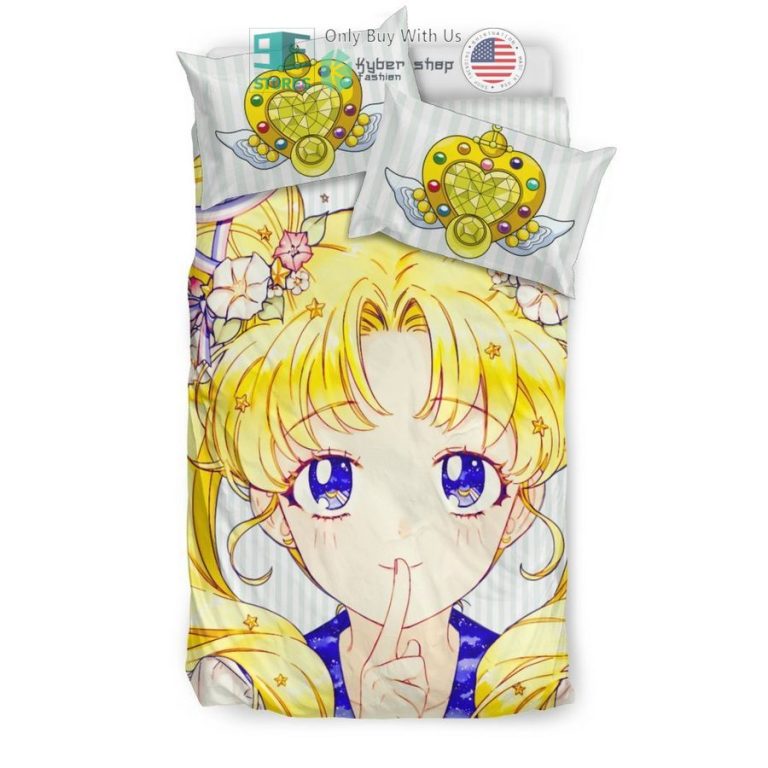 sailor moon flowers white bedding set 2 90093