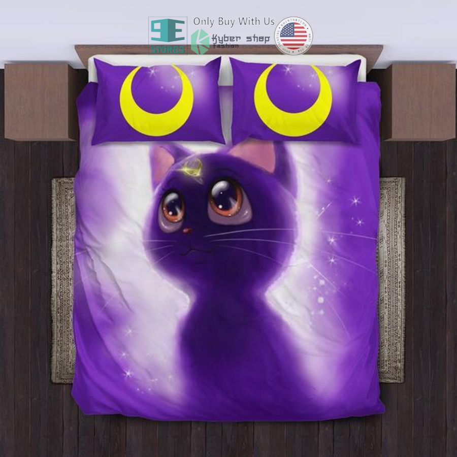 sailor moon luna cat violet bedding set 1 69625