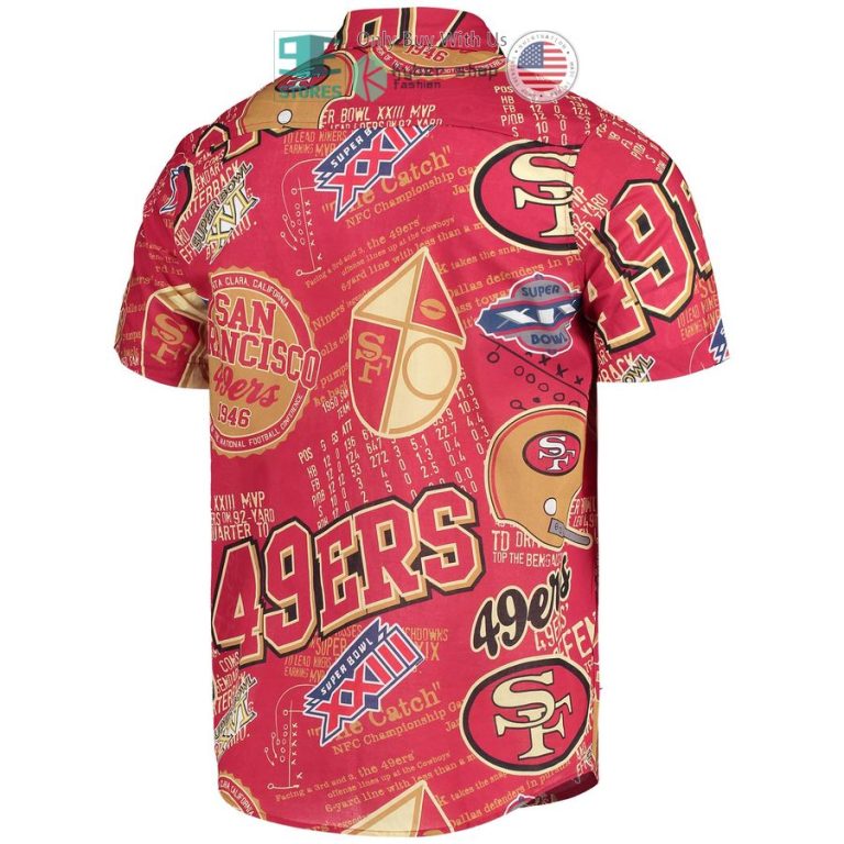 san francisco 49ers foco thematic scarlet hawaiian shirt 3 12973