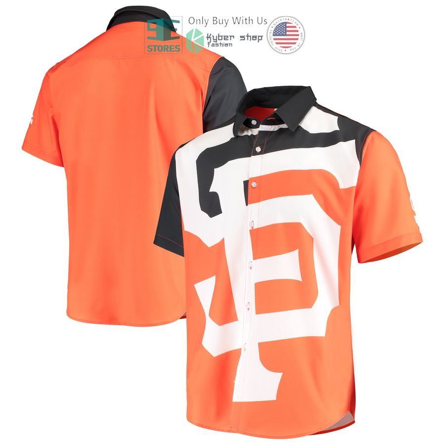 san francisco giants big logo orange hawaiian shirt 1 8941
