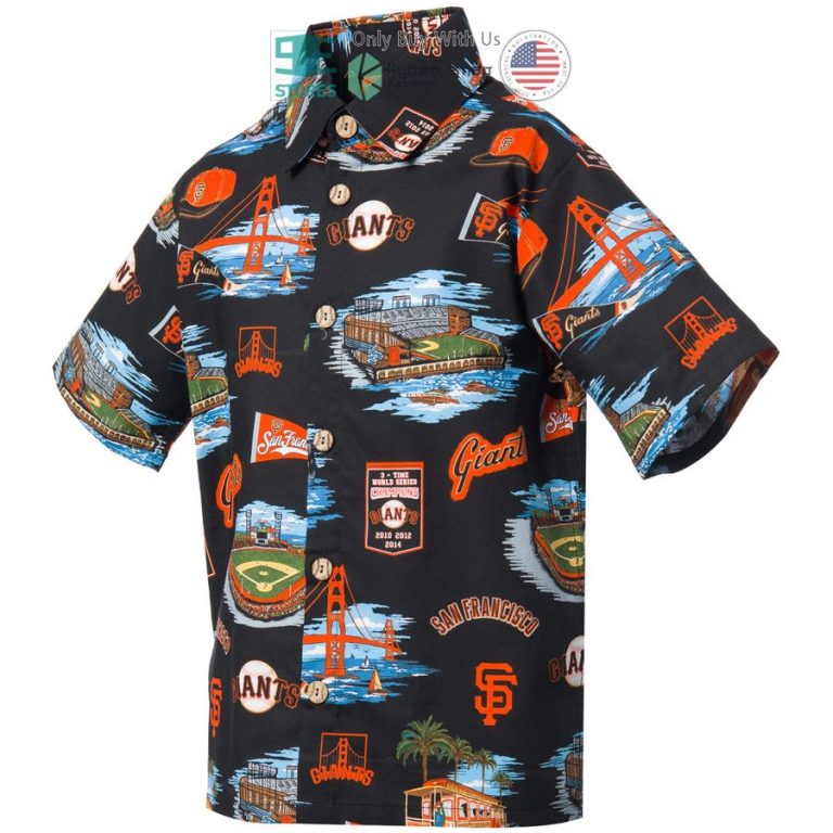 san francisco giants reyn spooner youth scenic black hawaiian shirt 2 61757