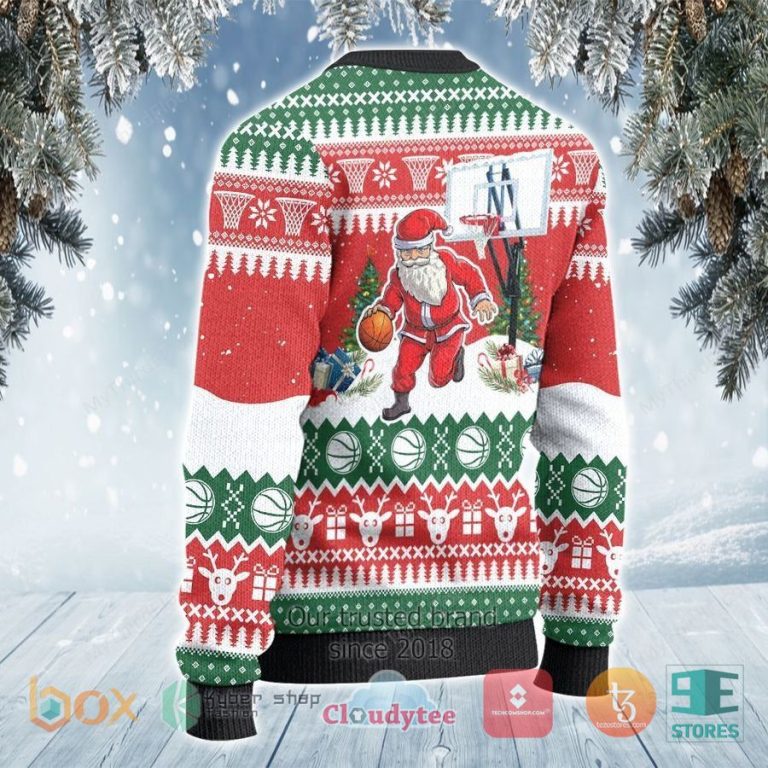 santa dribble basketball ugly christmas sweater 3 99588