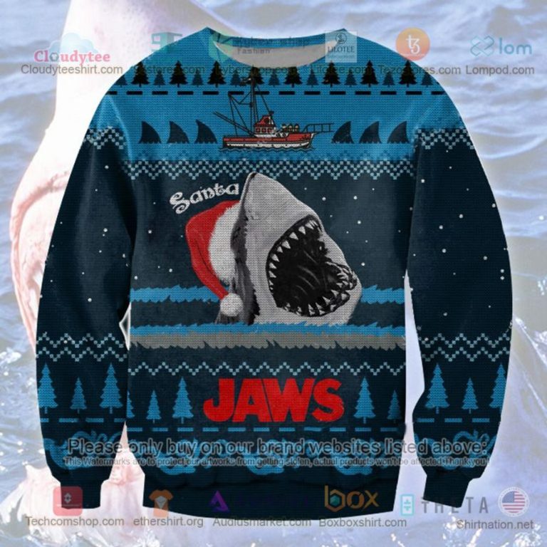 santa shark jaws christmas sweatshirt sweater 1 20952