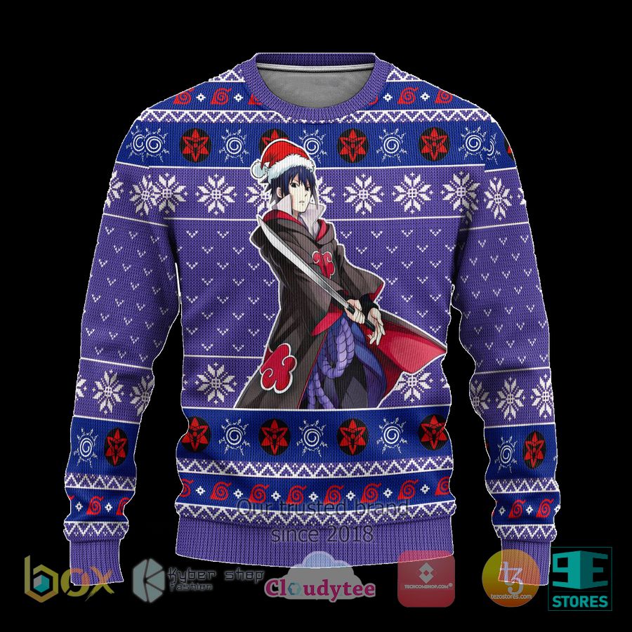 sasuke akatsuki naruto anime xmas ugly christmas sweater 1 77064