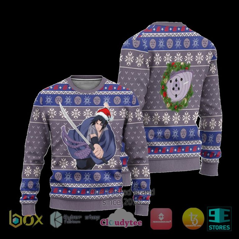 sasuke rinnegan naruto anime xmas ugly christmas sweater 3 93243