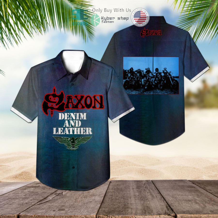 saxon band denim and leather album hawaiian shirt 1 84477