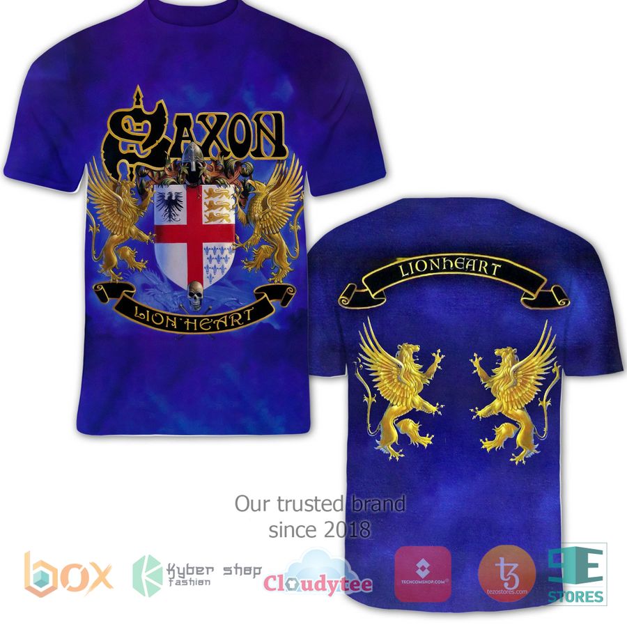 saxon band lionheart album 3d t shirt 1 92542